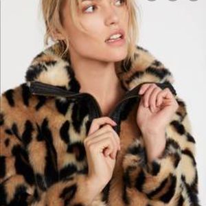 Volcom Faux Fur Leopard Jacket